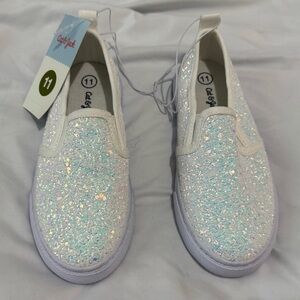 Cat & Jack Glitter Sneakers - White